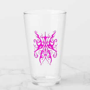 Elegante rosa Stammesmaske abstraktes Design Glas