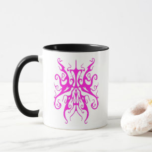 Elegante rosa Stammesmaske abstraktes Design Tasse
