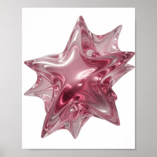Elegante rosa STAR SHAPES Design Poster