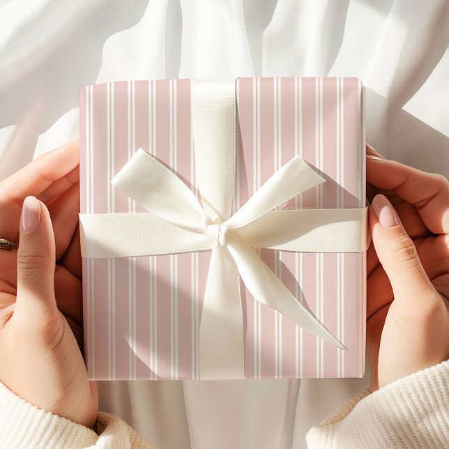 Elegante rosa Streifen Geschenkpapier (Von Creator hochgeladen)