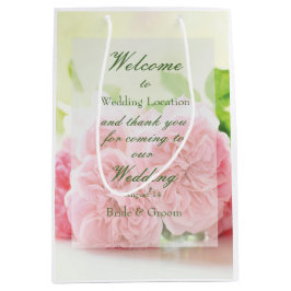 Elegante Rosa Summer Rose Wedding Mittlere Geschenktüte