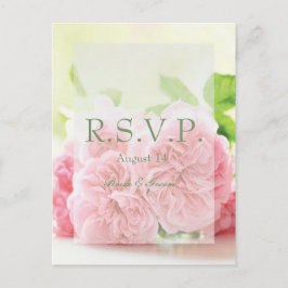 Elegante Rosa Summer Rose Wedding RSVP Einladungspostkarte
