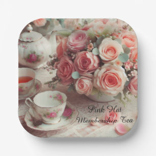Elegante rosa Teeparty-Papierteller Pappteller