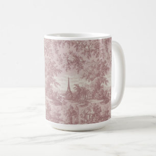 Elegante rosa Toile de Jouy französische Landsszen Kaffeetasse