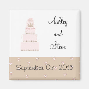 Elegante rosa Torte Save the Date Magnet