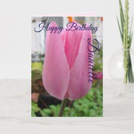 Elegante Rosa Tulip Blume Geburtstagskarte Karte