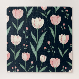 Elegante rosa Tulpen Blumen nahtloses Muster