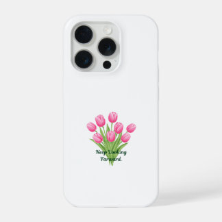Elegante rosa Tulpen Botanisches Motivationszitat iPhone 15 Pro Hülle