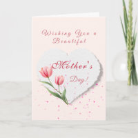 Elegante rosa Tulpen & Papierherz Muttertag