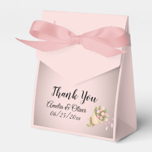 Elegante rosa Tulpenstrauß Hochzeit Geschenkschachtel