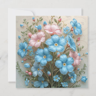 Elegante rosa und blaue Blumen für jeden Anlass Karte