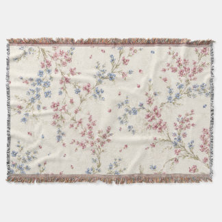 Elegante rosa und blaue Floralmuster-Wurfdecke Decke