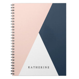 Elegante, rosa und blaue geometrische Dreiecke Notizblock