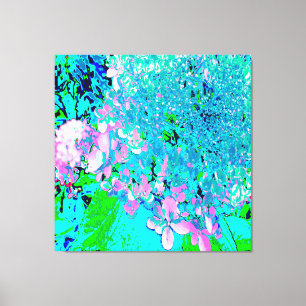 Elegante rosa und blaue Limelight-Hortensie Leinwanddruck