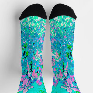 Elegante rosa und blaue Limelight-Hortensie Socken