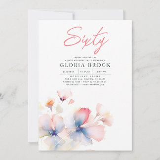 Elegante Rosa und Blumen Minimalistisch zum Geburt Einladung