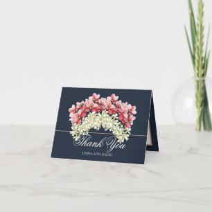 Elegante rosa und cremefarbene Orchideen-Girlanden Dankeskarte