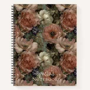 Elegante rosa und cremefarbene personalisierte Blu Notizbuch