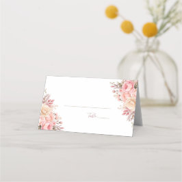 Elegante Rosa- und Elfenbeinhochzeit - Rose Platzkarte