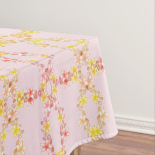 Elegante rosa und gelbe Lilien-Blumentischdecke Tischdecke