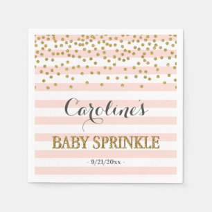 Elegante Rosa und Gold Confetti Baby Girl Sprinkle Serviette