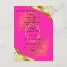 Elegante rosa und goldene Hochzeits-Details-Karte Begleitkarte