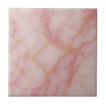 Elegante rosa und goldene Marmor-Muster-Keramikfli