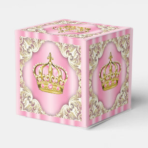 Elegante rosa und goldene Prinzessinnenkrone Geschenkschachtel