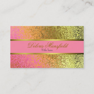 Elegante Rosa-und Goldfolien-Blick-Visitenkarte Visitenkarte