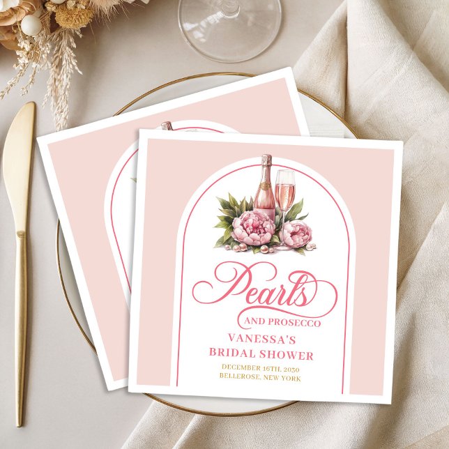Elegante Rosa- und Goldperlen Duschtücher Serviette (Elegant Blush and Gold Pearls Shower Napkin)