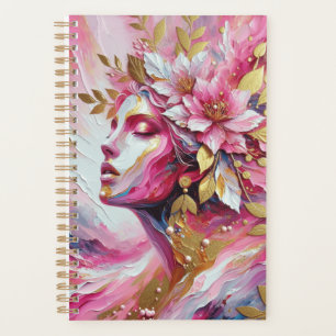 Elegante Rosa- und Goldplanerin Planer