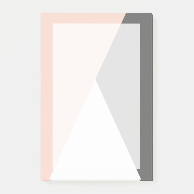 Elegante, rosa und graue geometrische Dreiecke Post-it Klebezettel (Vorderseite)