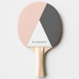 Elegante, rosa und graue geometrische Dreiecke Tischtennis Schläger