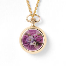 Elegante rosa und Lila Rose Bouquet Watch