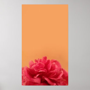 Elegante rosa und orange florale Kunst Poster
