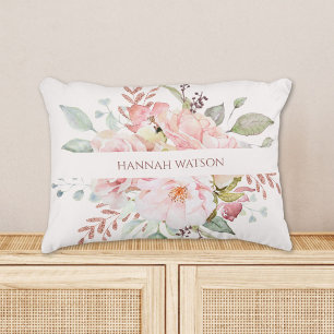 Elegante Rosa und Peony Floral Bouquet Dekokissen