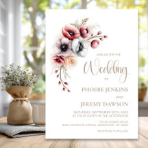 Elegante rosa und rote florale Hochzeit