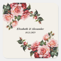 Elegante rosa und rote Rosen Blumenhochzeit