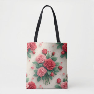 Elegante rosa und rote Rosensträuße Tasche