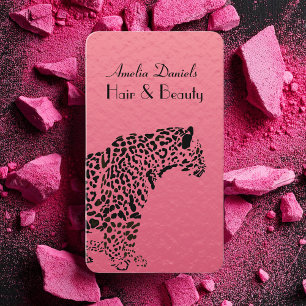 Elegante, rosa und schwarze Jaguar-Visitenkarte Visitenkarte