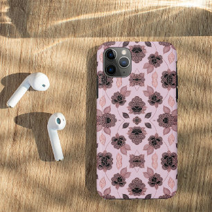 Elegante rosa und schwarze Spitze im Vintage-Stil, Case-Mate iPhone Hülle