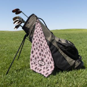 Elegante rosa und schwarze Spitzen im Vintagen Sti Golfhandtuch