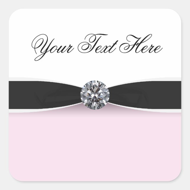 Elegante rosa und schwarze Sticker (Vorderseite)