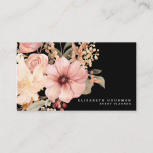 Elegante rosa und schwarze Visitenkarten Visitenkarte
