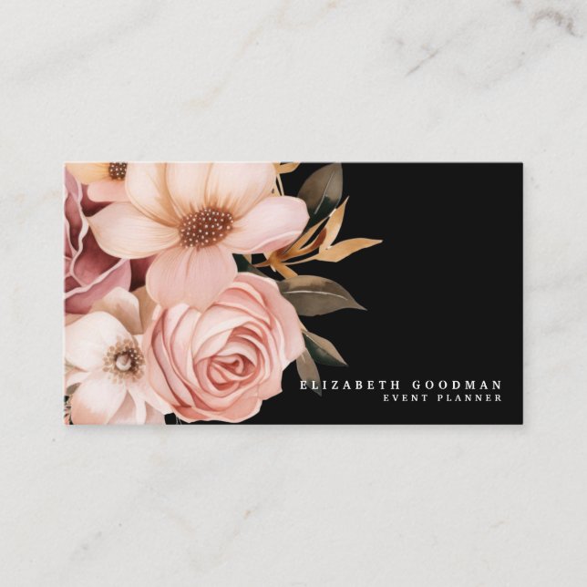 Elegante rosa und schwarze Visitenkarten Visitenkarte (Vorderseite)