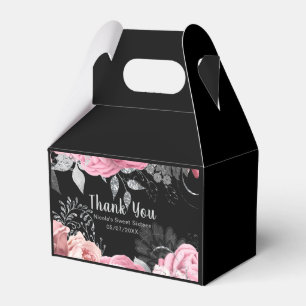 Elegante rosa und silberne Blumen Sweet Sixteen Geschenkschachtel
