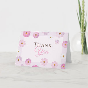 Elegante rosa und violette Blütenmuster Dankeskarte