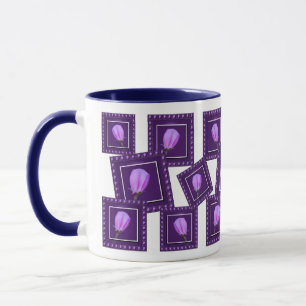 Elegante rosa und violette Frühlingsblüten Floral Tasse