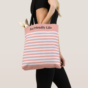 Elegante rosa und weiß gestreifte Tasche
