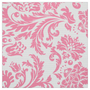 Elegante Rosa- und Weißblütendamasken Stoff